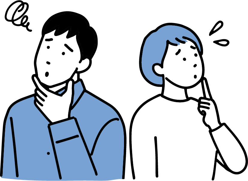 悩む男性2人のイラスト