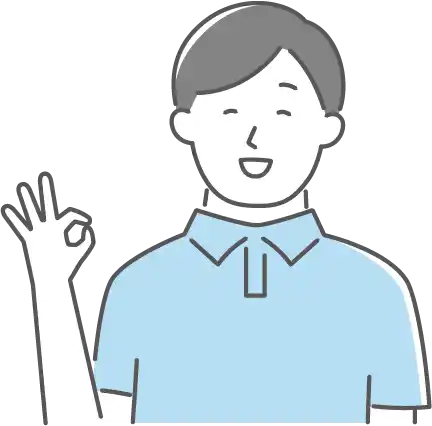 OKサインをする男性のイラスト